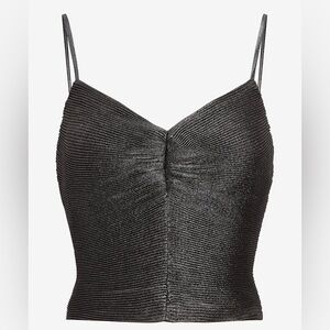 Express metallic back bow cropped top XM